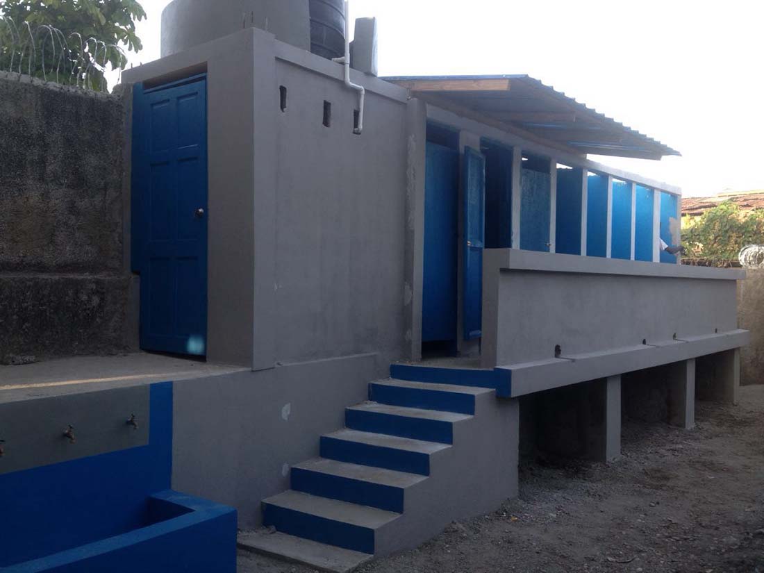 Newly constructed latrines greet students throughout Haiti, thanks to the Healthy Schools, Successful Children program. (Photo by Paul-Emile Dalexis)