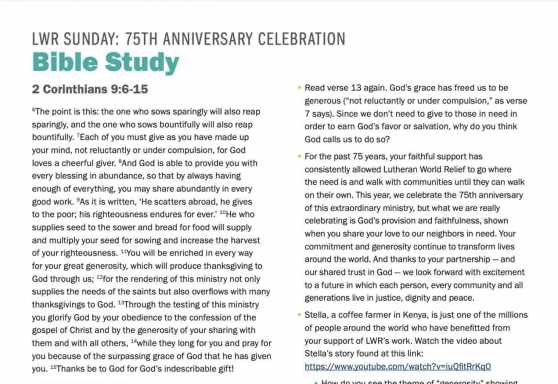 LWR Sunday Bible Study