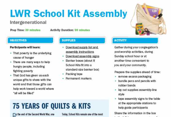 LWR School Kit Assembly