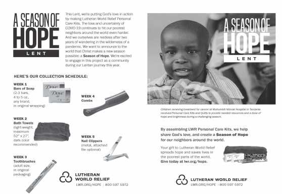 2022 Season of Hope Bulletin Insert