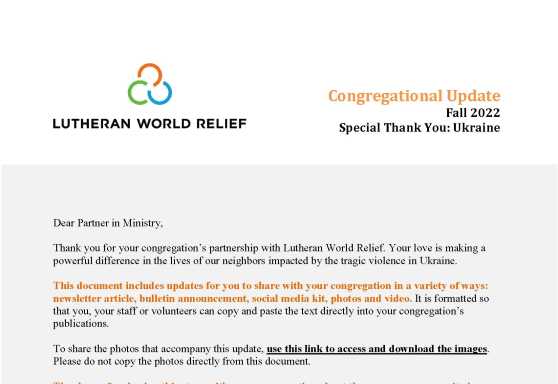 LWR Update Fall 2022 - Ukraine