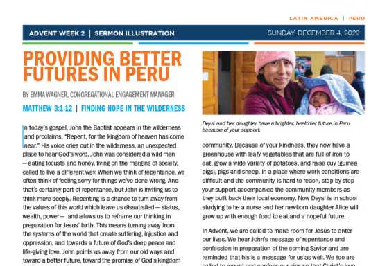 Advent 2022 Sermon Illustration Week 2