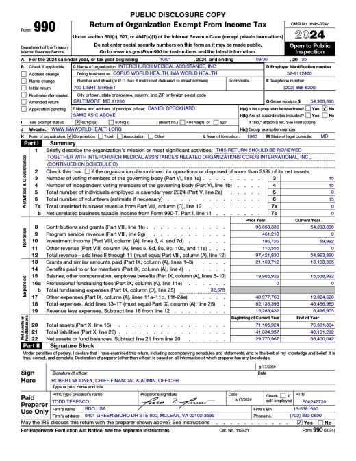 IMA Finance Form 990 FY25
