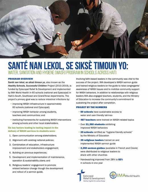 Santé nan lekol, se siksè timoun yo, also known as the Healthy Schools, Successful Children Project
