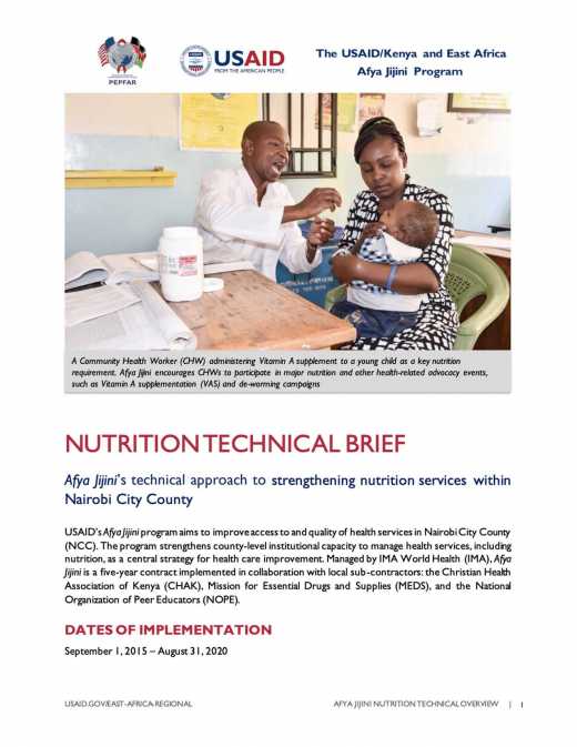 Afya Jijini Nutrition Technical Brief