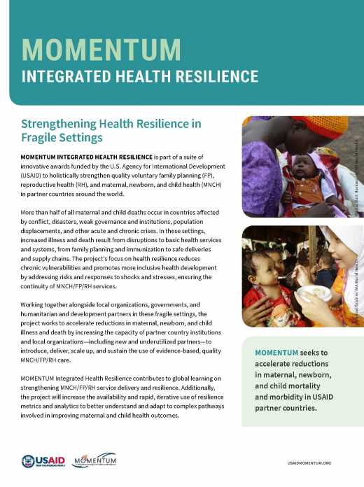 MOMENTUM Integrated Health Resilience Fact Sheet
