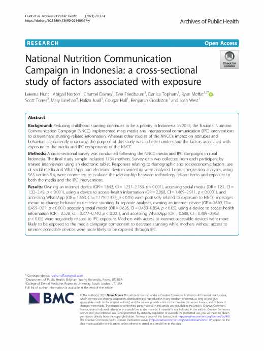 National Nutrition Communication Campaign in Indonesia: a cross-sectional study of factors associated with exposure