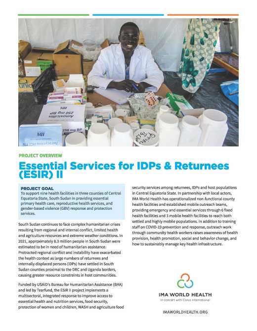 Essential Services for IDPs & Returnees (ESIR) II