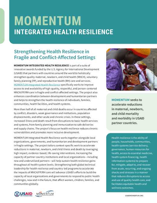 MOMENTUM Integrated Health Resilience Fact Sheet