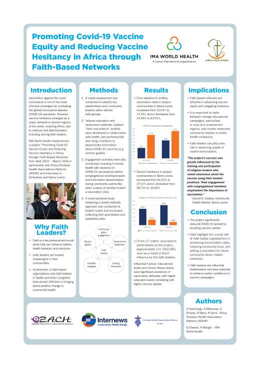 Promoting Covid-19 Vaccine Equity and Reducing Vaccine Hesitancy in Africa through Faith-Based Networks