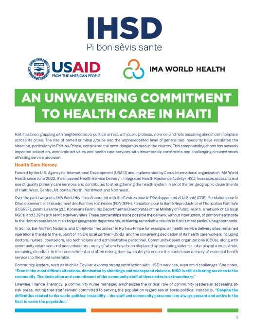 An Unwavering Commitment to Health Care in Haiti