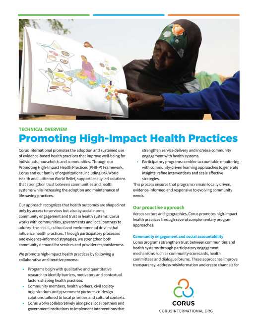 Promoting High-Impact Health Practices | IMA World Health