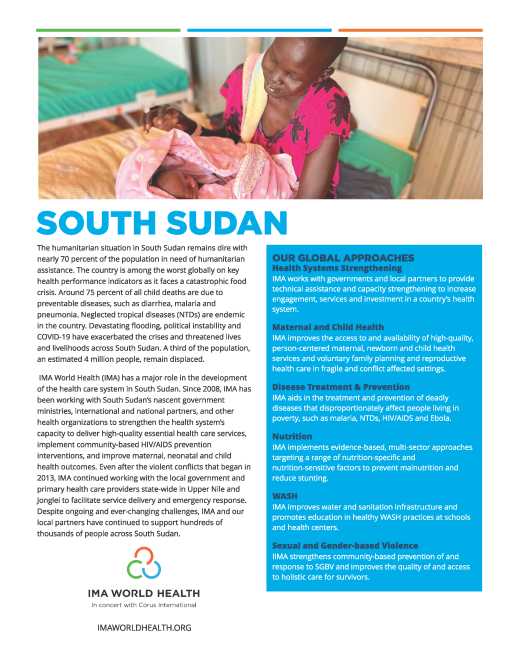 IMA South Sudan Country Overview
