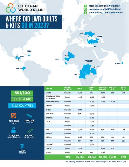 Quilt & Kit Distribution Map - 2023