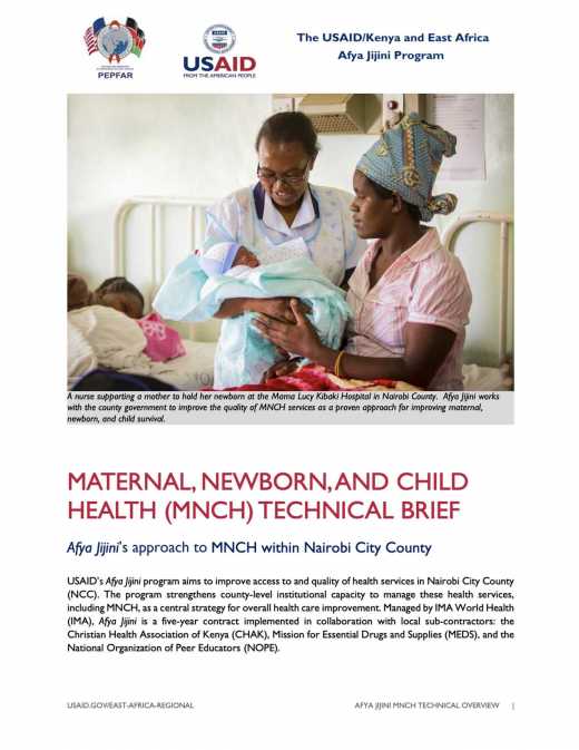 Afya Jijini Maternal, Newborn, and Child Health (MNCH) Technical Brief