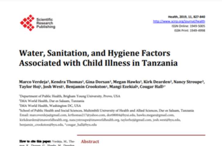Water, sanitation, and hygiene factors associated with child illness in Tanzania