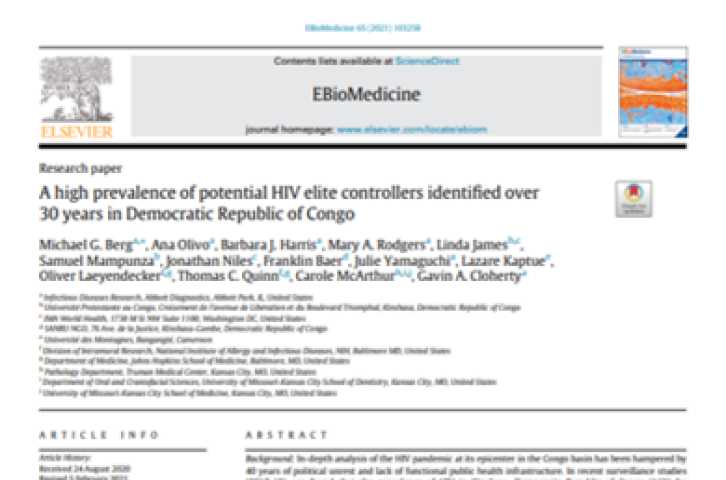 A high prevalence of potential HIV elite controllers identified over 30 years in Democratic Republic of Congo