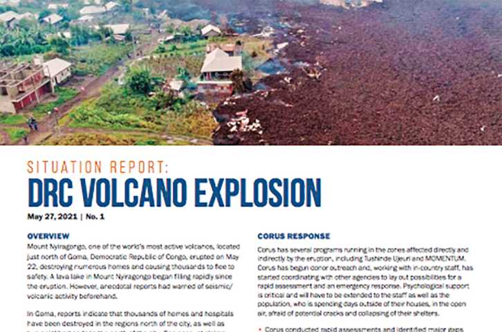 Situation Report: DRC Volcano Explosion No. 1