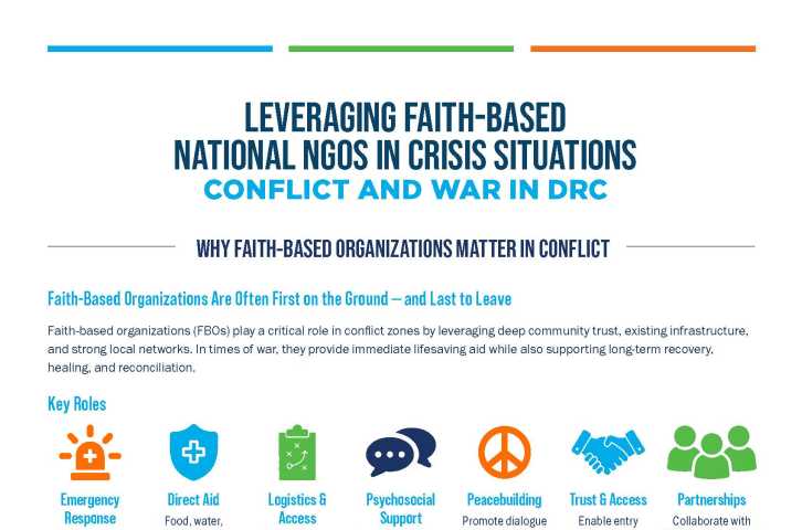 Leveraging Faith-Based National NGOs in Crisis Situations: Conflict and War in DRC