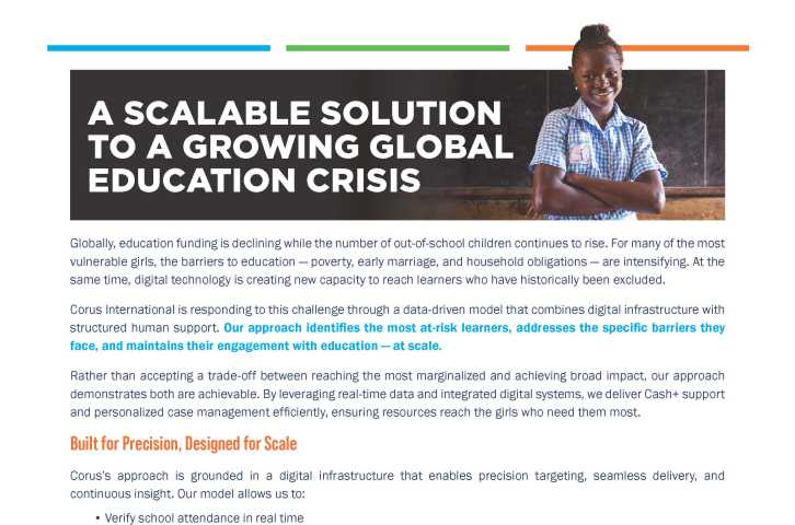 Girls In Schools Initiative (GISI): A Scalable Solution to a Growing Global Education Crisis