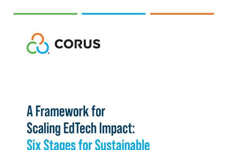 A Framework for Scaling EdTech Impact: Six Stages for sustainable Education Technology Reform in Sub-Saharan Africa