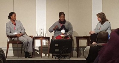 Annette Musu Kiawu, National Director for the Episcopal Church of Liberia, Relief and Development, and Louise Bashige, IMA’s Senior Technical Advisor on violence against women and girls in the Democratic Republic of Congo, were members of the panel moderated by Rev. Amy Gopp, IMA's Vice President of External Relations, during the Episcopal Relief and Development Symposium in New York on Nov. 11.
