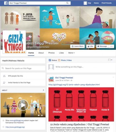 Gizi Tinggi Prestasi Facebook page