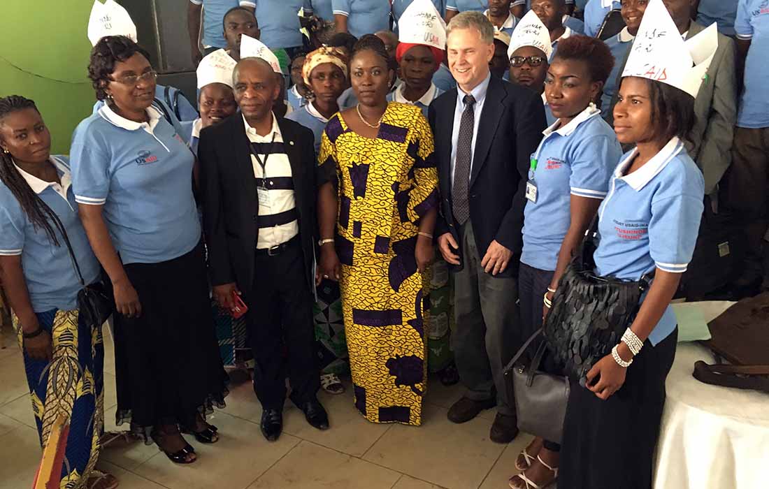 Dr. William Clemmer joins DRC's Minister of Gender during the Goma launch of the Tushinde program.